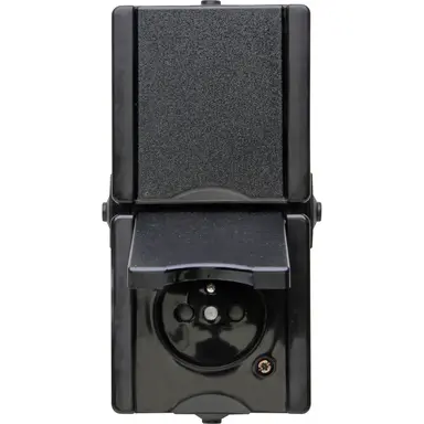 Kopp 954805005 opbouw wandcontactdoos 2-voudig penaarde deksel verticaal IP44 ProAQA zwart