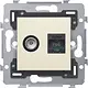 Niko 100-79138 smart TV contactdoos COAX en UTP CAT5E PoE-geschikt cream