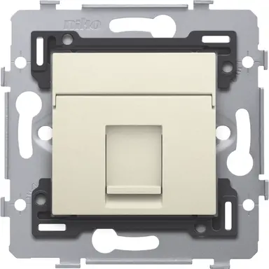 Niko 100-79251 draagring 1x RJ45 UTP Cat.5E vlakke uitvoering geschikt voor PoE cream