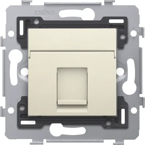 Niko 100-79255 draagring 1x RJ45 UTP Cat.5E vlakke uitvoering geschikt voor PoE cream
