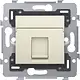 Niko 100-79255 draagring 1x RJ45 UTP Cat.5E vlakke uitvoering geschikt voor PoE cream
