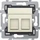 Niko 100-79256 2x RJ45-aansluitingen STP Cat 5E klaar voor PoE++ met schroefbevestiging en afwerkinggset cream