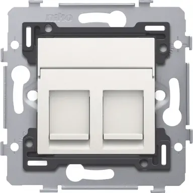 Niko 101-79252 draagring 2x RJ45 UTP Cat.5E vlakke uitvoering geschikt voor PoE white