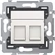 Niko 101-79252 draagring 2x RJ45 UTP Cat.5E vlakke uitvoering geschikt voor PoE white
