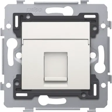 Niko 101-79255 draagring 1x RJ45 STP Cat.5E vlakke uitvoering geschikt voor PoE white