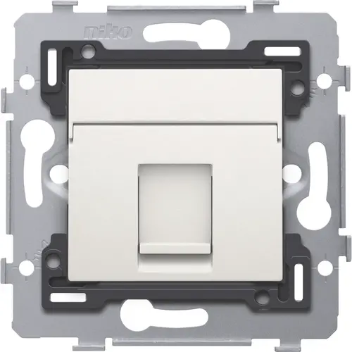 Niko 101-79255 draagring 1x RJ45 UTP Cat.5E vlakke uitvoering geschikt voor PoE white