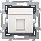 Niko 101-79255 draagring 1x RJ45 UTP Cat.5E vlakke uitvoering geschikt voor PoE white