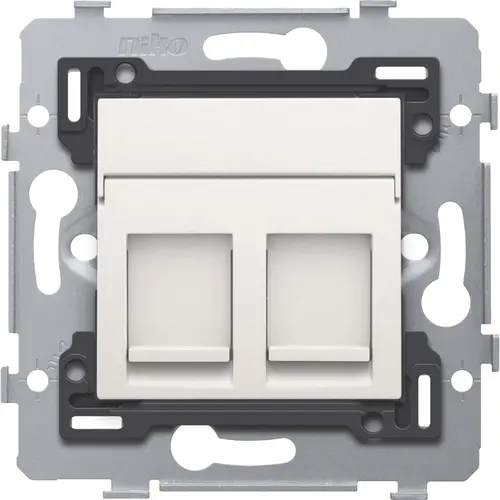 Niko 101-79256 2x RJ45-aansluitingen STP Cat 5E klaar voor PoE++ met schroefbevestiging en afwerkinggset white