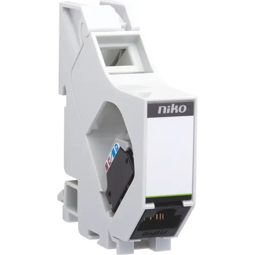 Niko 650-14552 DIN-rail module met onafgeschermde RJ45-connector UTP Cat 5E klaar voor PoE++
