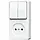 JUNG 645 A WW opbouw combinatie serieschakelaar/wandcontactdoos zonder randaarde AP600 alpine wit