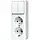 JUNG 625 A WW opbouw combinatie serieschakelaar/2x wandcontactdoos randaarde AP600 alpine wit