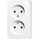 JUNG 6010 KI A WW opbouw wandcontactdoos 2-voudig zonder randaarde Safety+ AP600 alpine wit