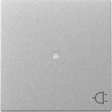 Gira 329126 schakelwip met symbool stekker en controlevenster Systeem 55 aluminium mat