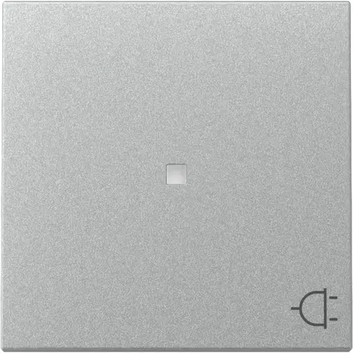 Gira 329126 schakelwip met symbool stekker en controlevenster Systeem 55 aluminium mat