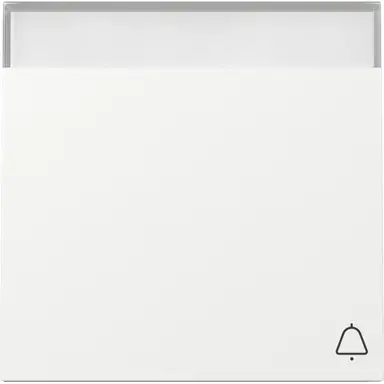 Gira 367370 schakelwip met symbool bel en tekstkader F100 wit glans