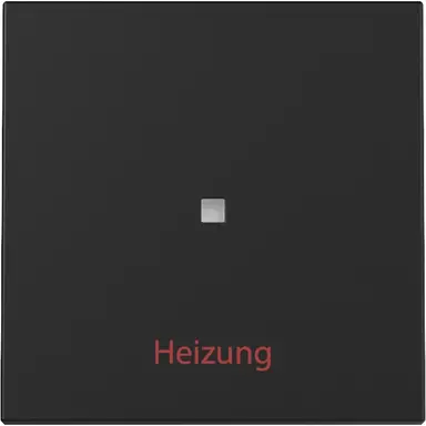 Gira 3678005 schakelwip met opdruk Heizung en controlevenster Systeem 55 zwart mat