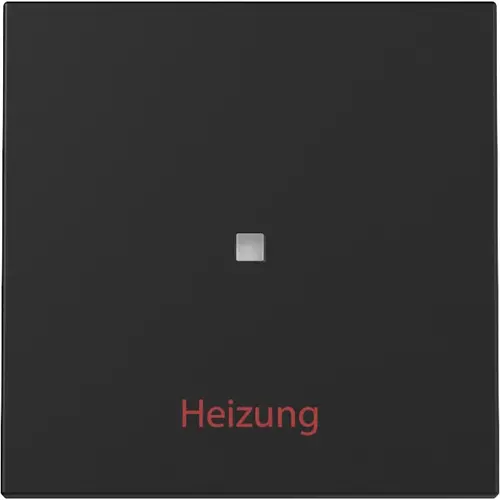 Gira 3678005 schakelwip met opdruk Heizung en controlevenster Systeem 55 zwart mat