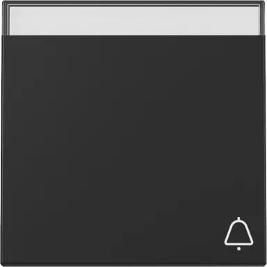 Gira 3673005 schakelwip met symbool bel en tekstkader Systeem 55 zwart mat