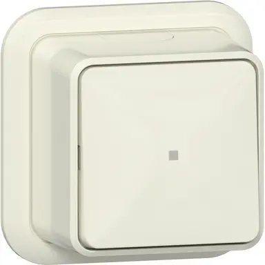 Gira 315610 pulsdrukker wisselcontact 1-polig met controlevenster opbouw creme