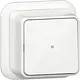 Gira 315611 pulsdrukker wisselcontact 1-polig met controlevenster opbouw wit