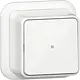 Gira 315211 pulsdrukker maakcontact 1-polig met apart meldcontact opbouw wit