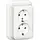 Gira 478011 wandcontactdoos 2-voudig randaarde opbouw wit