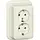 Gira 478010 wandcontactdoos 2-voudig randaarde opbouw creme