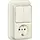 Gira 417510 combinatie serieschakelaar en wandcontactdoos randaarde opbouw creme