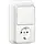 Gira 417611 combinatie schakelaar en wandcontactdoos randaarde opbouw wit