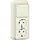 Gira 418610 combinatie schakelaar en wandcontactdoos 2-voudig randaarde opbouw creme