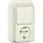 Gira 417610 combinatie schakelaar en wandcontactdoos randaarde opbouw creme
