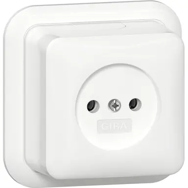 Gira 447011 wandcontactdoos zonder randaarde opbouw wit