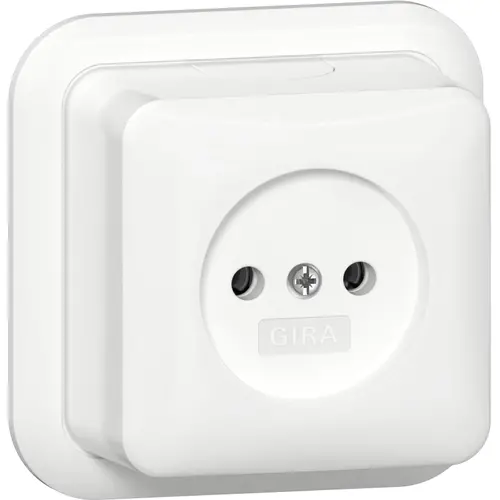 Gira 447011 wandcontactdoos zonder randaarde opbouw wit