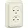 Gira 479110 wandcontactdoos 2-voudig zonder randaarde opbouw creme