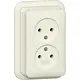 Gira 479110 wandcontactdoos 2-voudig zonder randaarde opbouw creme