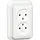 Gira 479111 wandcontactdoos 2-voudig zonder randaarde opbouw wit