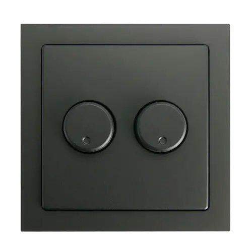 EcoDim ED-10074 duo dimmerknop passend voor Busch-Jaeger Future Linear zwart mat