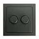 EcoDim ED-10074 duo dimmerknop passend voor Busch-Jaeger Future Linear zwart mat