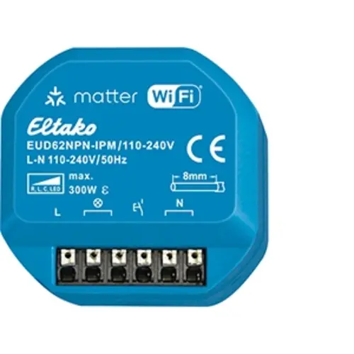 Eltako EUD62NPN-IPM/110-240V Matter gecertificeerde dimactor universele LED dimmer 300W