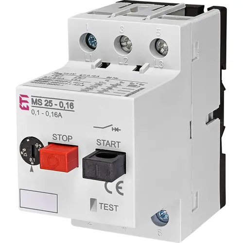 Iskra ETI MS25 016 motorbeveiligingsschakelaar 0,10-0,16A 3-polig
