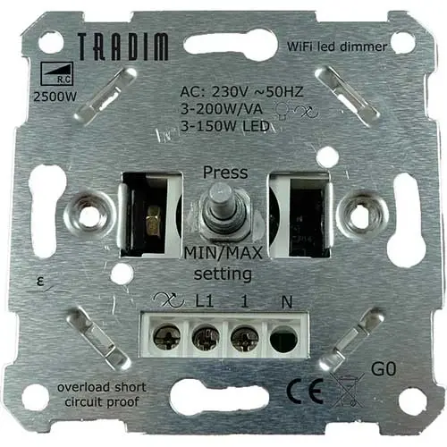 Tradim 2500W WiFi LED-dimmer 3-150W type OP=OP