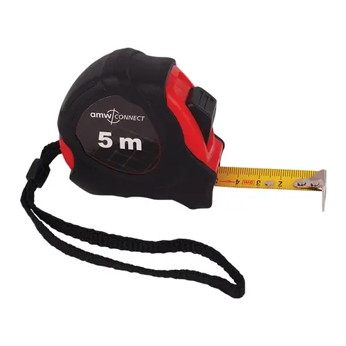 Amwittools 29005019 rolmaat 19 mm x 5 meter zwart/rood met rem