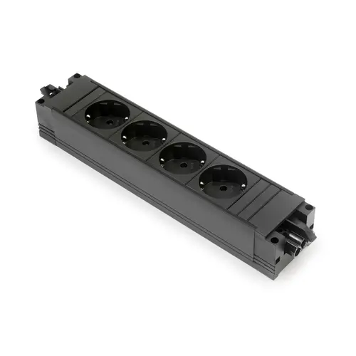 Bachmann 906.18819 STEP Base stekkerdoos 4x RA wcd 230V GST in-/uitgang zonder snoer zwart