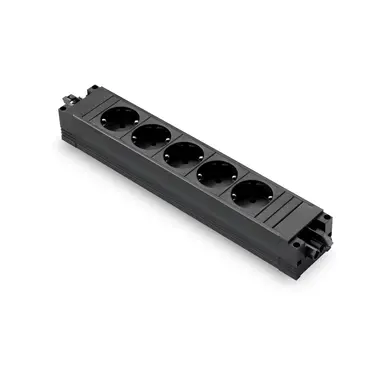 Bachmann 906.18821 STEP Base stekkerdoos 5x RA wcd 230V GST in-/uitgang zonder snoer zwart