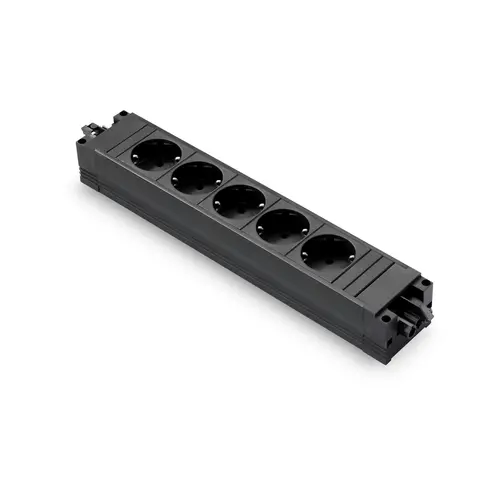 Bachmann 906.18821 STEP Base stekkerdoos 5x RA wcd 230V GST in-/uitgang zonder snoer zwart