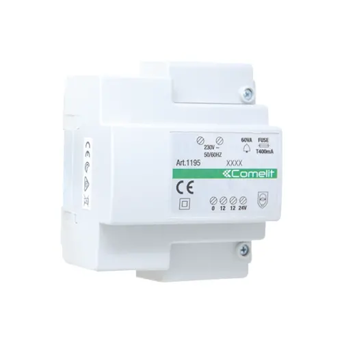 Comelit 1195 voedingstrafo DIN-rail 230V 24V AC 60VA IP30