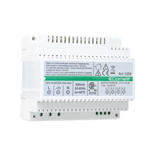 Comelit 1209 voedingseenheid quadra kit 2-draads DIN-rail 31V DC IP30
