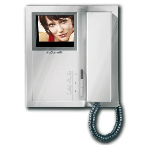 Comelit 5802 kleurenmonitor opbouw met hoorn 4 inch wit