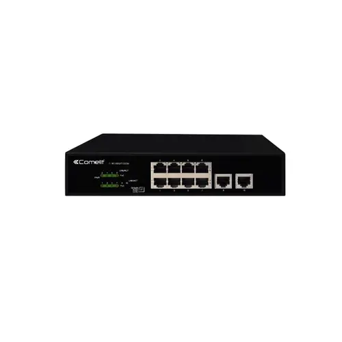Comelit IPSWP10N01A netwerk switch gigabit 8 POE-poorten 2 uplink poorten tafelmodel