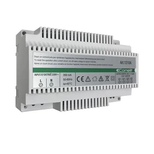 Comelit 1210A voeding simplebus 2-draads video DIN-rail 34VDC 500mA IP30
